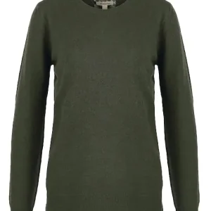 Preiswert Barbour Pullover Damen Pendle Crew, warm olive/ fawn